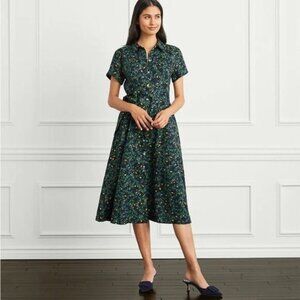 Hill House The Lily Dress - Midnight Garden Linen | size medium